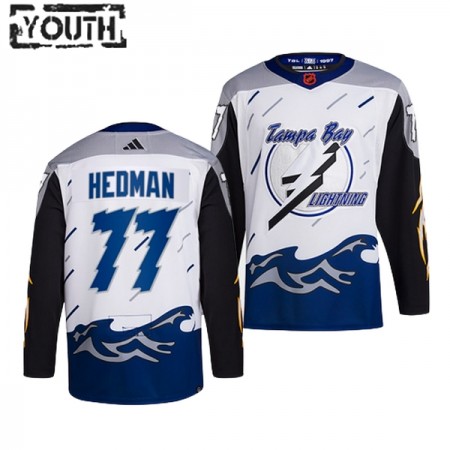 Lapsille NHL Tampa Bay Lightning Pelipaita Victor Hedman 77 Adidas 2022-23 Reverse Retro 2.0 Valkoinen Authentic